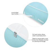 Baby Blue Cabana Fabric Sunbed Lounger